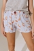 Conjunto de Pijama dos Piezas Short Estampado y Remera Corta con Aplique en la Manga Mujer