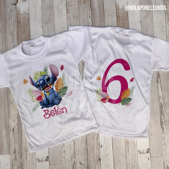 REMERA CUMPLEAÑOS - Stitch - Ponele Onda Diseños