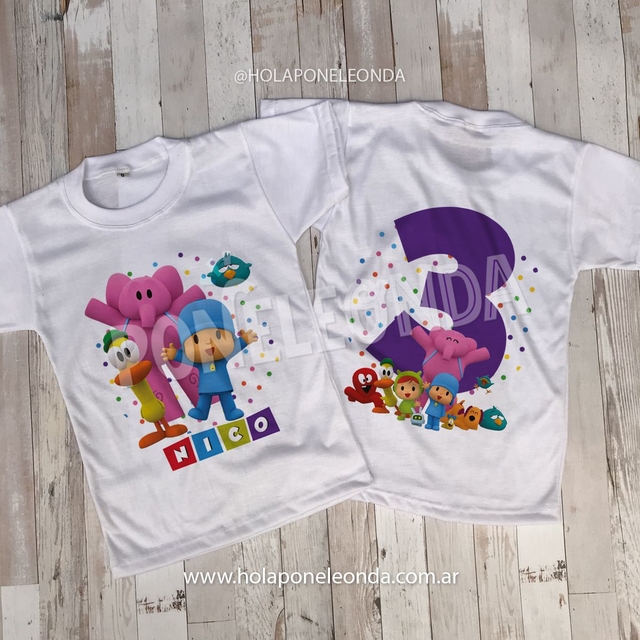 REMERA CUMPLEAÑOS - Pocoyo - Ponele Onda Diseños