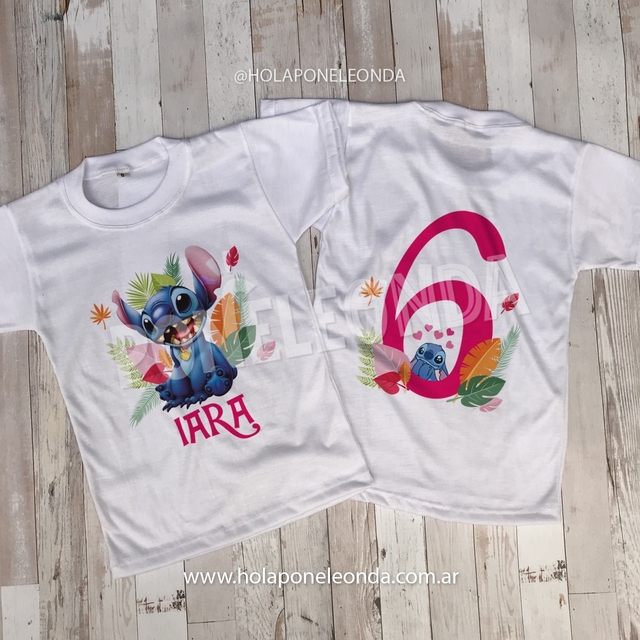 REMERA CUMPLEANOS Stitch Ponele Onda Disenos