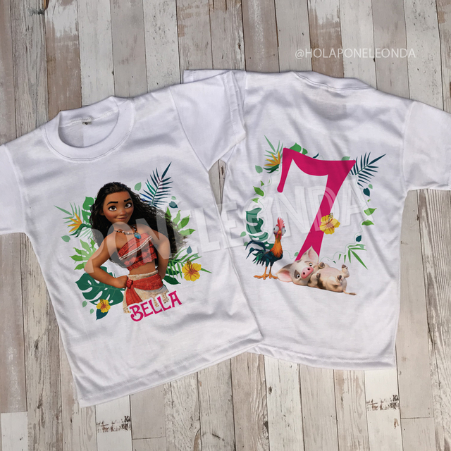 REMERA CUMPLEANOS Moana Ponele Onda Disenos