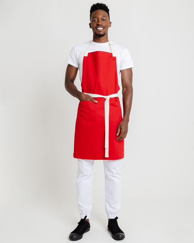 Vittorio uniformes-Delantal de cocina peto rojo