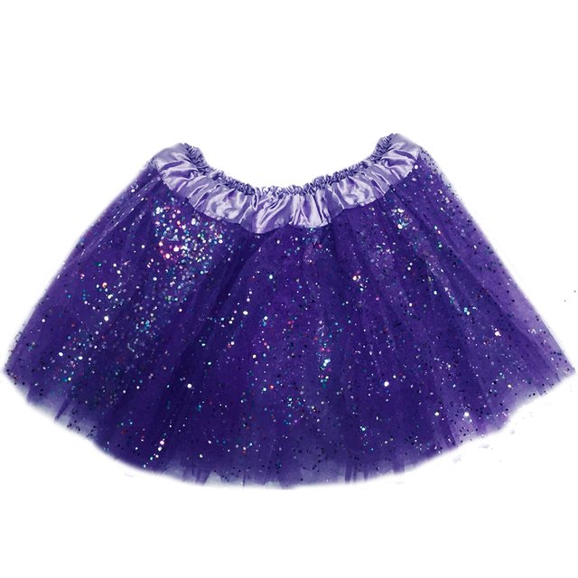 Saia de Tule com Brilho 30cm - Roxo