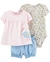 Set 3 piezas Body, Remera y Short Pollito