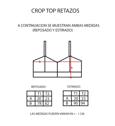 CROP TOP RETAZOS COMBINADO - Frabulosa