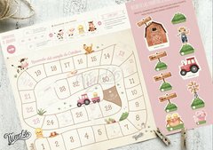 juego laberinto para souvenir de cumpleaños de la granja rosa para niñas