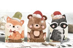 kit imprimible para navidad animalitos del bosque