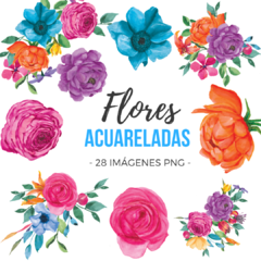 Kit Imágenes Flores Acuareladas