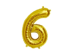 Globos Números Metalizados Dorado 40 cm - comprar online
