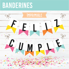 Banderin Canchero Multicolor Imprimible