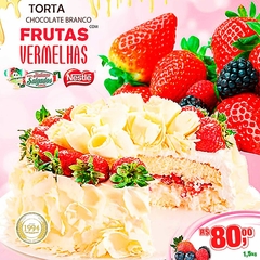 Torta Chocolate Branco com Frutas Vermelhas (Creme Morango) - comprar online