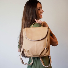 Mochila Ginger Cuero Beige - comprar online