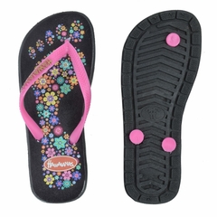 Ojotas Flor Glitter Negro Kids Hawaianas (80533) - AL COSTO CALZADO