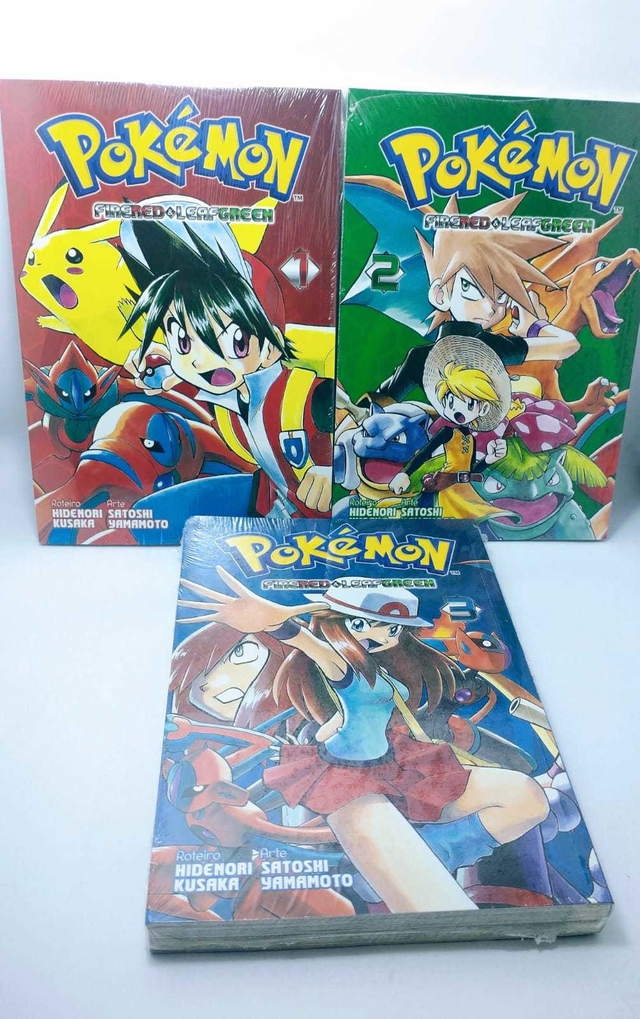 Mangá Pokémon Fire Red & Leaf Green Coleção Em 3 Volumes