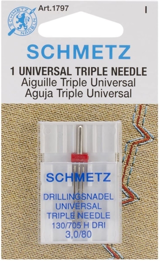 Agulha Tripla Schmetz 130/705 H-dri - 3,0/80