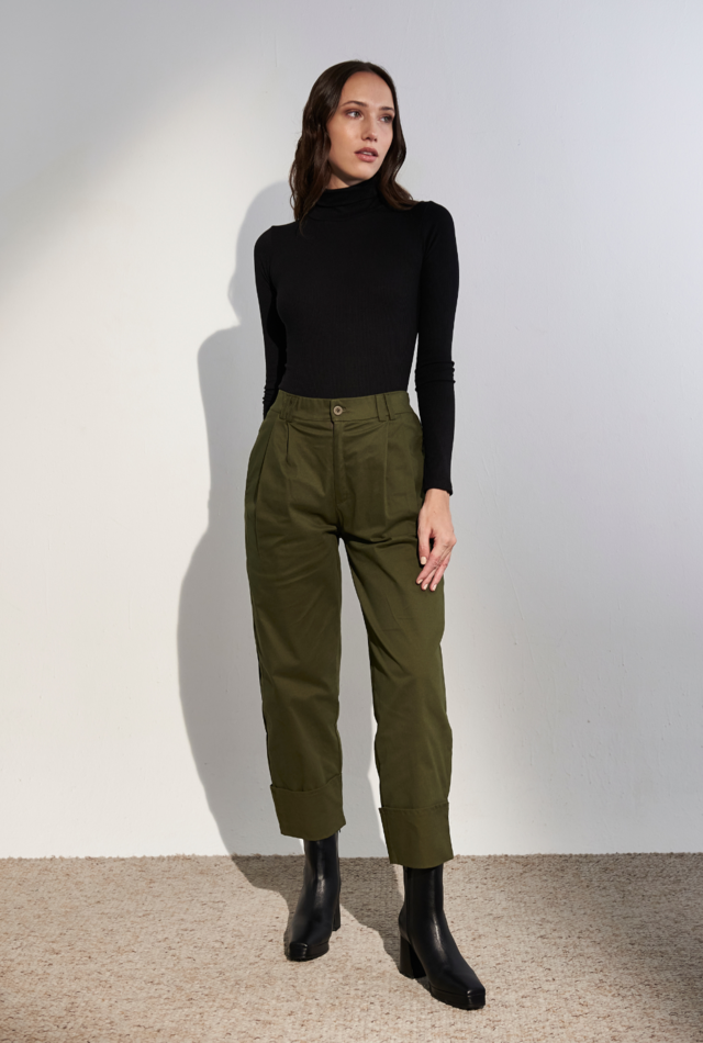 Pantalon gabardina verde hotsell