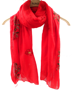 PASHMINA BORDADA TWO FLOWERS - TOKO SHOP