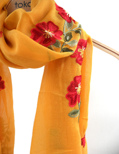 PASHMINA BORDADA TWO FLOWERS