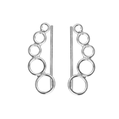 Brinco Ear Cuff 5 Círculos Vazados - Prata 925