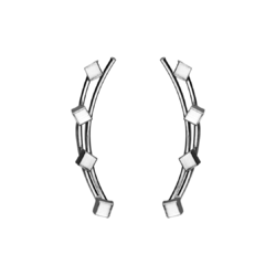 Brinco Ear Cuff 4 Cubos - Prata 925