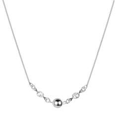 Colar Choker Pontos de Luz e Esfera 6 mm - Prata 925