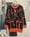Sweater largo en jacquard - comprar online