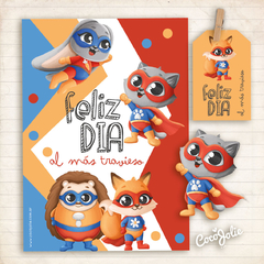 Kit Animalitos Superhéroes Dia del Niño