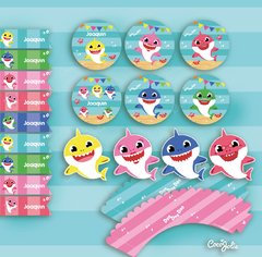 Kit Imprimible Baby Shark. Personalizable - comprar online