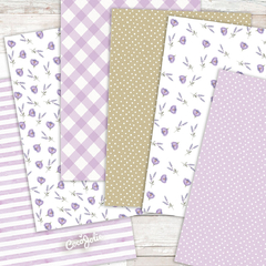 Kit Flores Lilas y Violetas - CocoJolie Kits Imprimibles