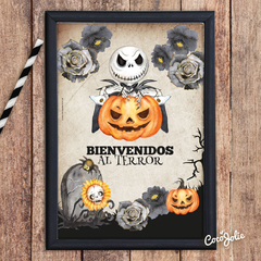 Kit imprimible Halloween Calavera Acuarela