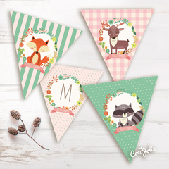 Kit Animalitos del Bosque Nena. Imprimible Personalizable - comprar online