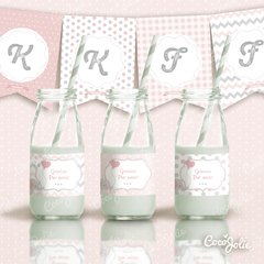 Kit Elefantito Rosa y Gris. Imprimible Personalizable en internet