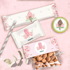 Kit Heladitos color pastel y Flores - CocoJolie Kits Imprimibles