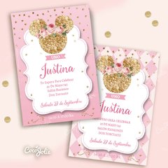 Kit Imprimible Minnie Rosa y Gold Dorado - comprar online