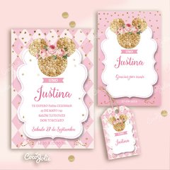 Kit Imprimible Minnie Rosa y Gold Dorado en internet