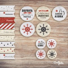 Kit Navidad y Año Nuevo Blanco. Imprimibles Personalizables - tienda online