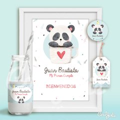 Imagen de Kit Osito Panda Celeste. Imprimible Personalizable