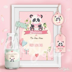 Kit Osito Panda Rosado. Imprimible Personalizable