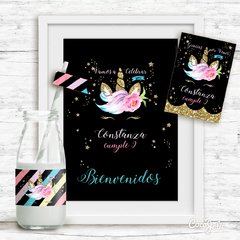 Imagen de Kit Unicornio Negro. Imprimible Personalizable