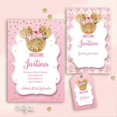 Kit Imprimible Minnie Rosa y Gold Dorado