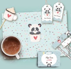 Kit Osito Panda Celeste. Imprimible Personalizable - tienda online