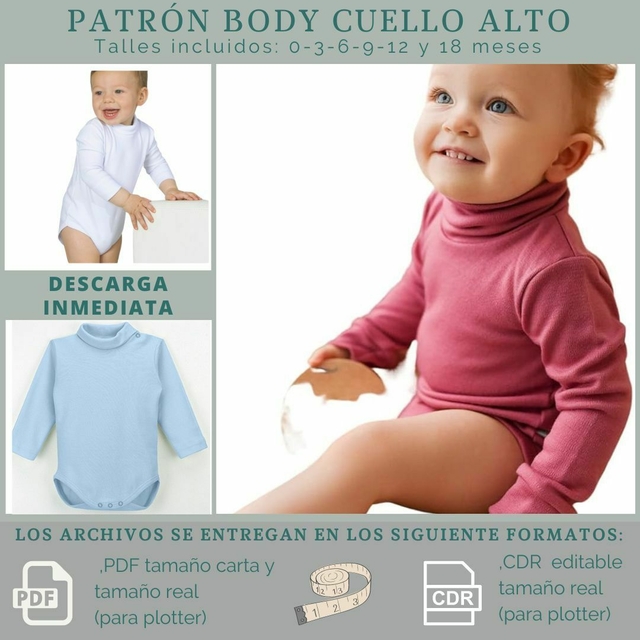Molde BODY CUELLO ALTO para bebes
