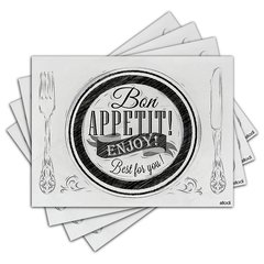 Jogo Americano - Bon Appetit com 4 peças - 1037Jo