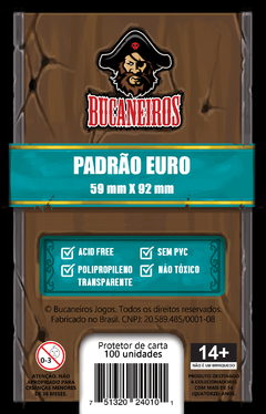 Sleeve Bucaneiros Euro 59 x 92 mm - 100 unidades - comprar online