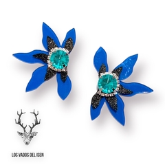 aros semi Buki flor azul Klein