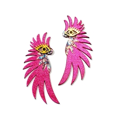 Par de aros Bird fucsia