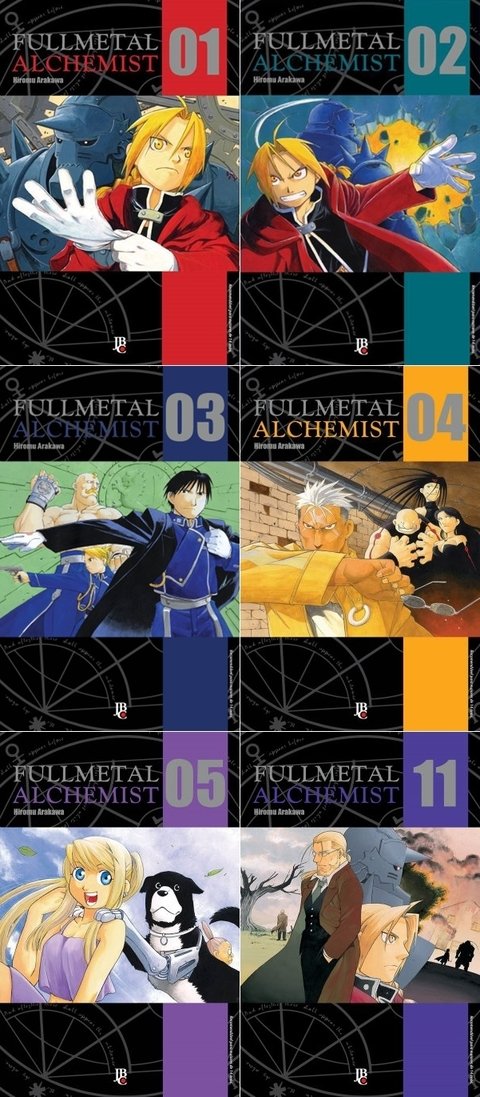 Pack FullMetal Alchemist vol 1 a 5 e vol 8 e 11 reúne - Edição Definitiva