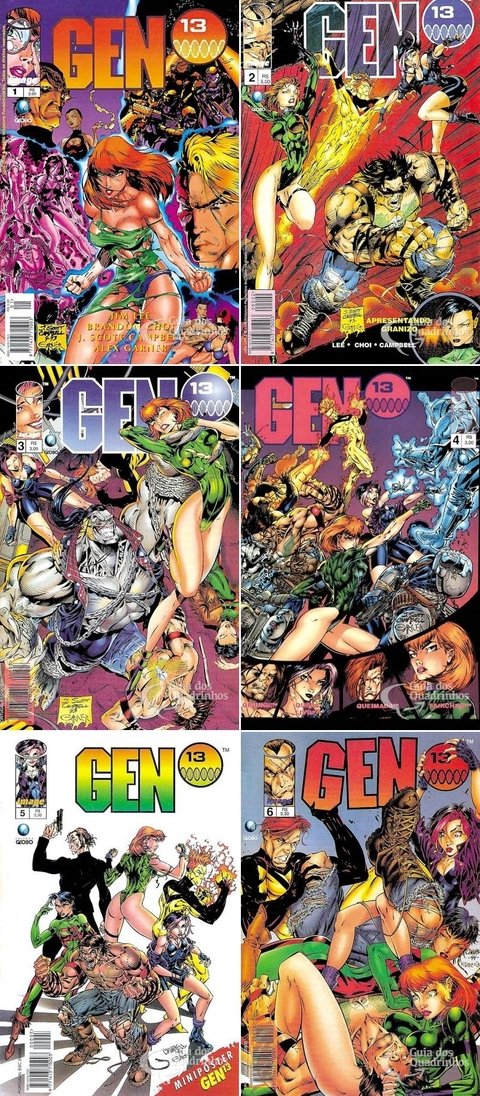 Pack Gen 13 nº 1 a 6, de Jim Lee e J. Scott Campbell