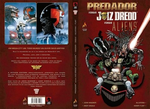 Predador versus Juiz Dredd versus Aliens, de John Wagner e Andy Diggle, com arte de Alcatena e Henry Flint.