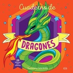 Cuaderno de dragones - 29 láminas p/colorear - Libro